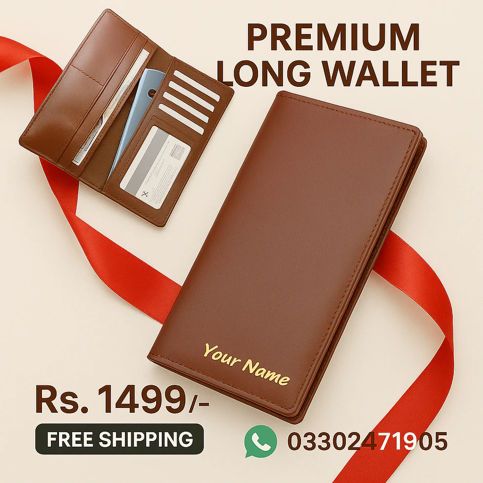 Premium Long Wallet Custom Name Engraved