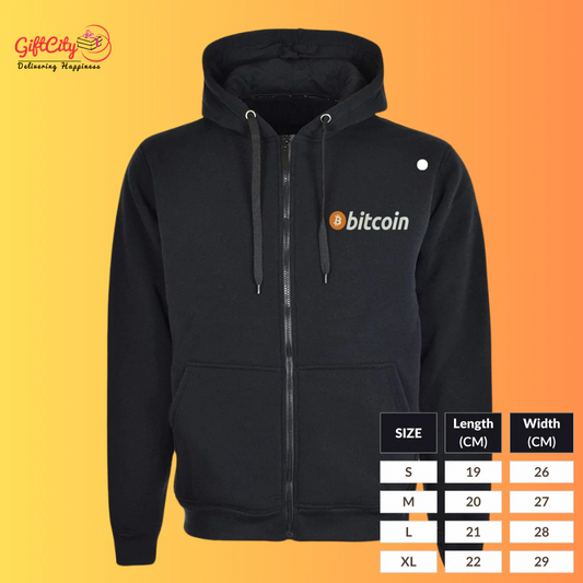 Bitcoin BTC Full Zip Hoodie Sweatshirt
