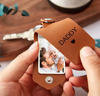 Custom Leather Picture Keychain | Unique Personalized Photo Keychain