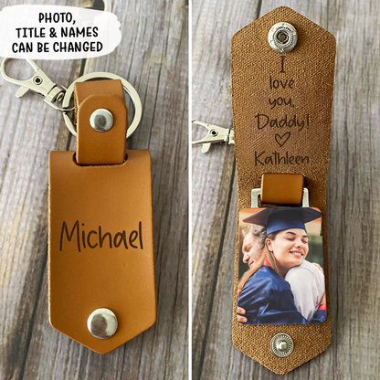 Custom Leather Picture Keychain | Unique Personalized Photo Keychain