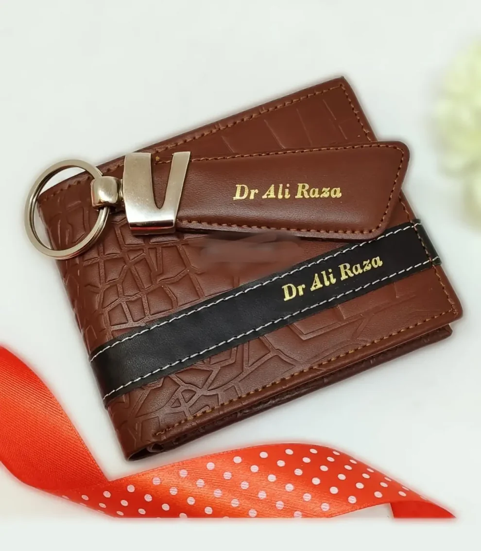 Personalized Leather Wallet Keychain – Perfect for Gifting