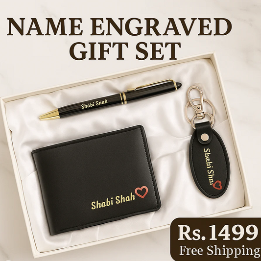 Personalized Name Engraved Wallet Gift Set