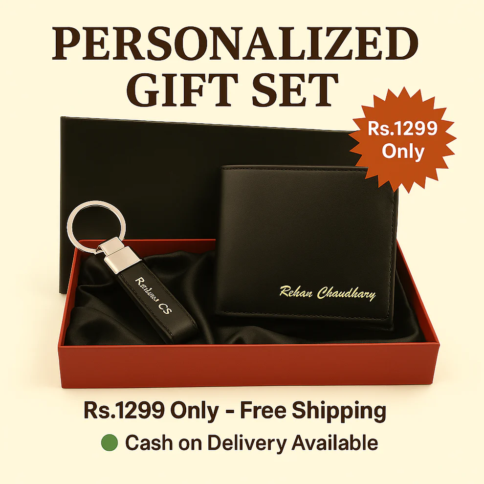 Personalized Wallet & Keychain Gift Set