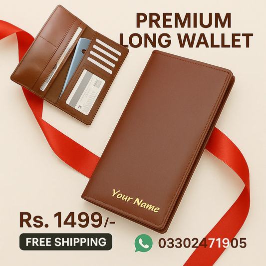 Premium Long Wallet Custom Name Engraved