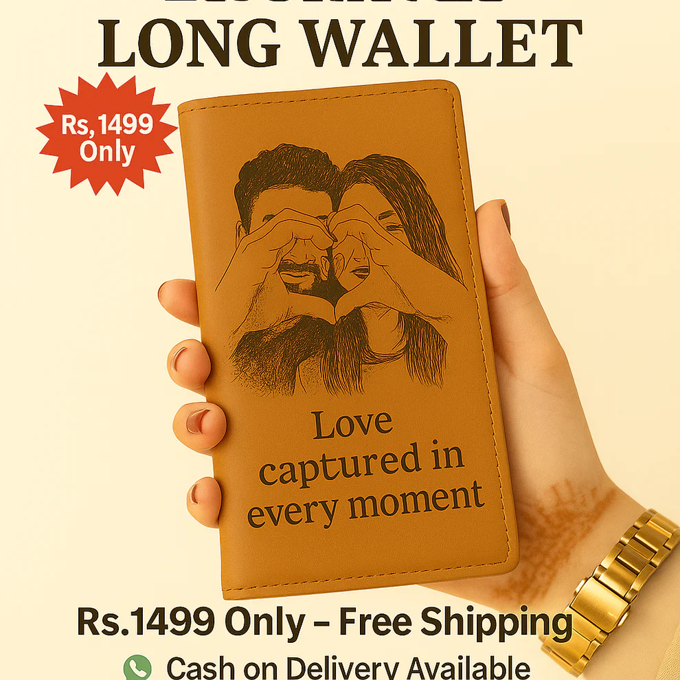 Couple Engraved Long Wallet