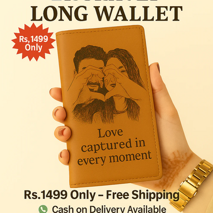 Couple Engraved Long Wallet