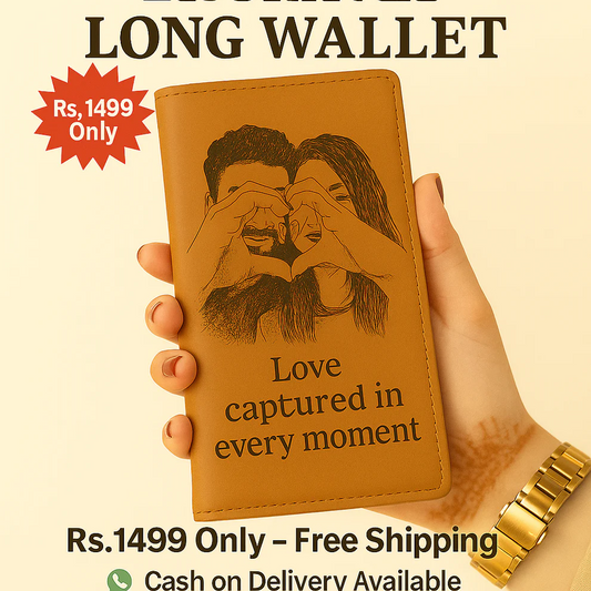 Couple Engraved Long Wallet