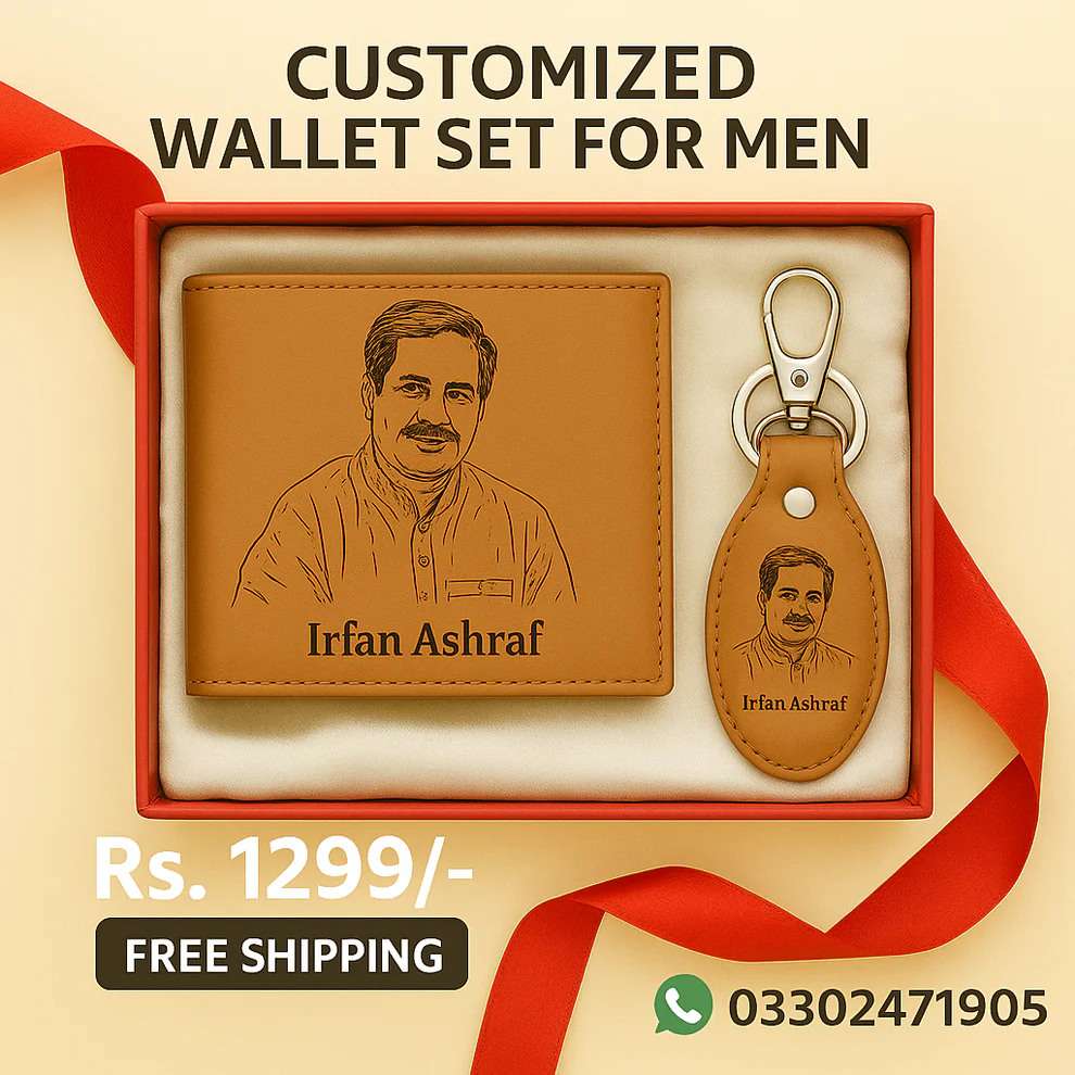 Personalized Wallet & Keychain Set for Men